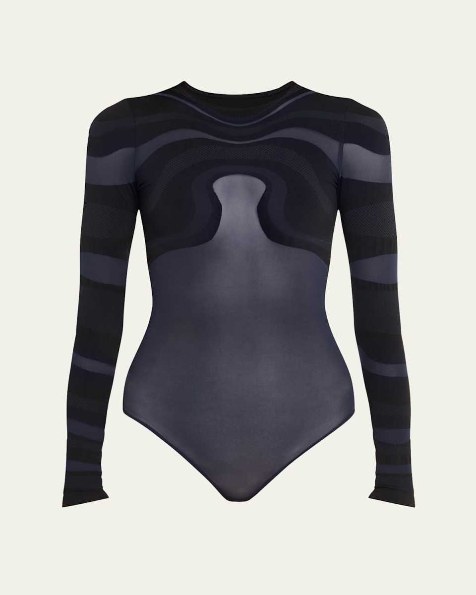 Venus Matte Geometric Swirl String Bodysuit
